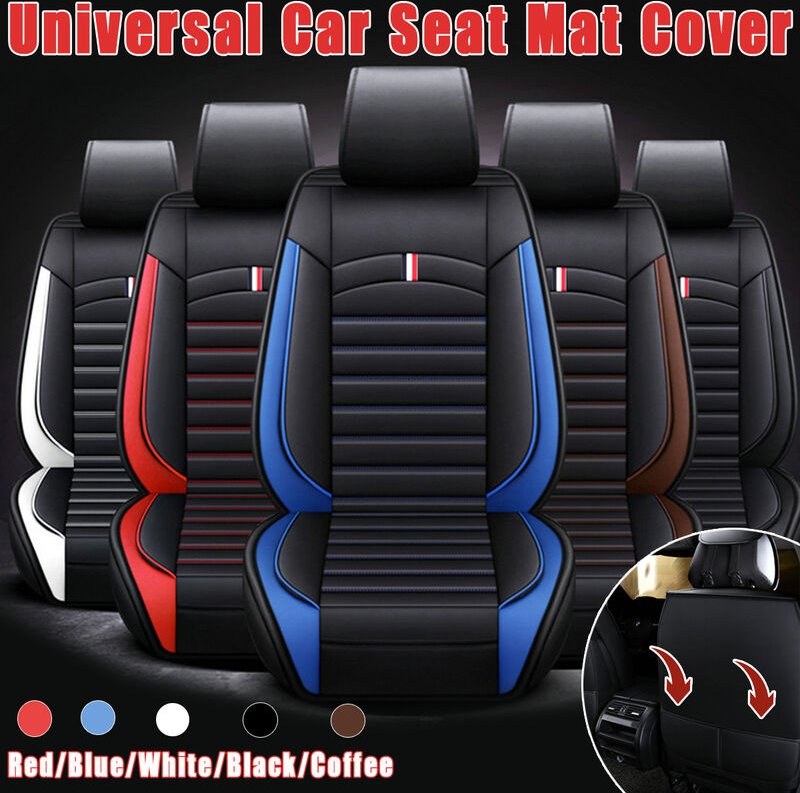 Universal-Autositzmatte, atmungsaktiv, PU-Leder, 4 Farben (blau) Hasaki