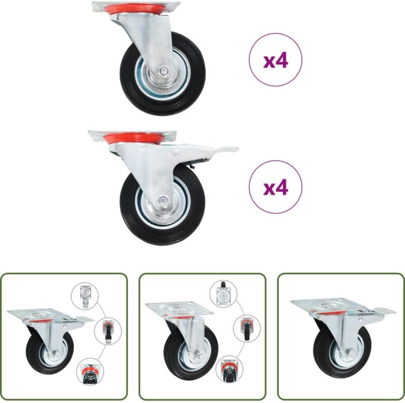 Lenkrolle 100 mm - 8 Stk. Lenkrollen 100 mm