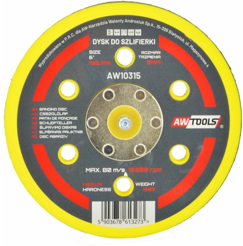 Aw dysk 150mm do szlifierki mimośrodowej pneumatycznej
