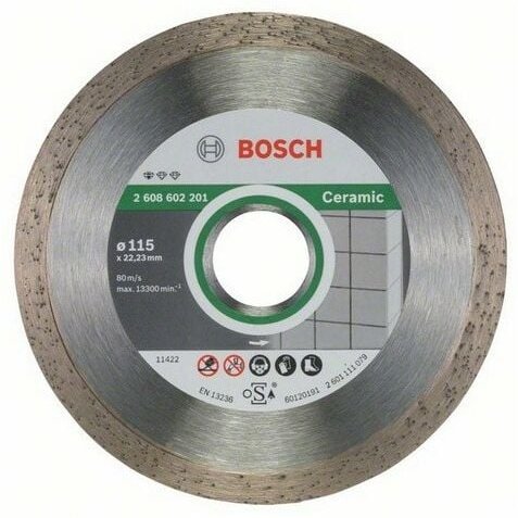 Diamanttrennscheibe BOSCH Standard Spezial Keramik 115X22.23 MM - 2608602201