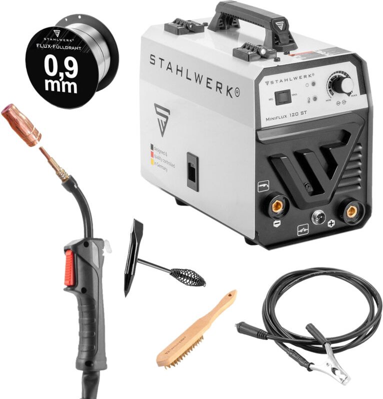 Fülldraht Schweißgerät Mini flux 120 st, 1129, mit synergischem Drahtvorschub und arc - Stahlwerk