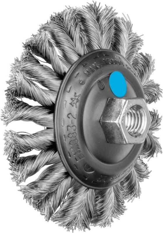 Combitwist Kegelbürste gezopft kbg ø 115x15 mm M14 Edelstahl-Draht-Ø 0,35 mm Winkelschleifer (1) - Pferd