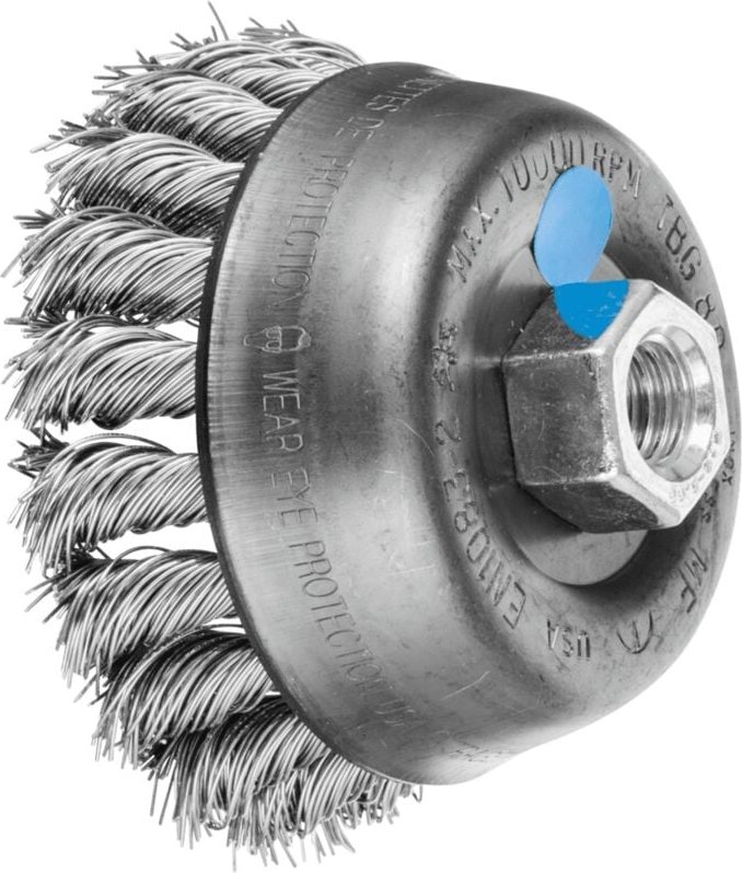 Pferd - Topfbürste gezopft tbg ø 80mm M14 Edelstahl-Draht-Ø 0,50mm Winkelschleifer (1)