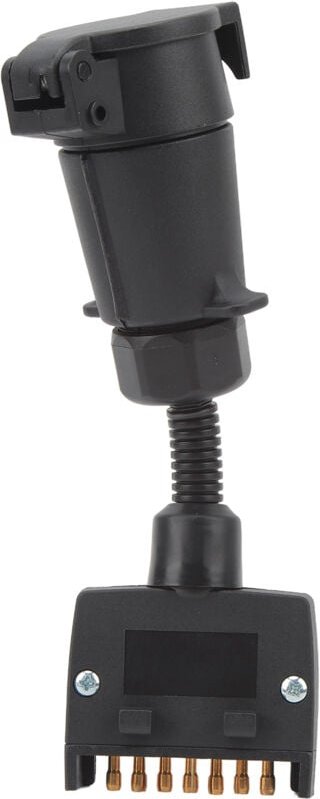 Cryfokt Trailer Adapter, einfach zu bedienen, 7-polig, wasserdicht, runder weiblicher auf flachen männlichen Wohnwagen-V...