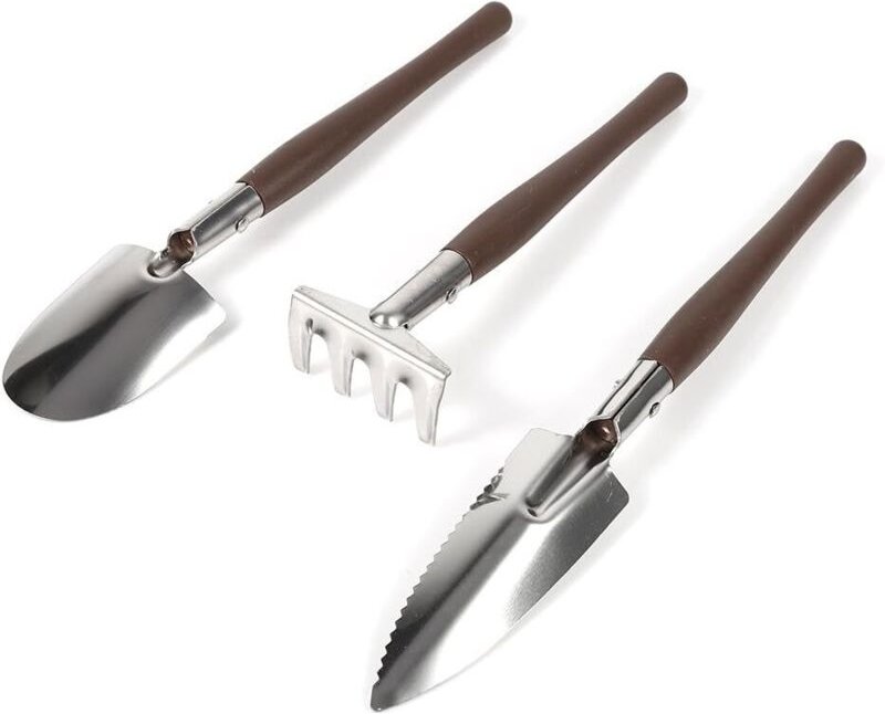 Mini-Gartenpflanzen-Topfwerkzeug, kleine Schaufel, Rechen, Arbeitsset, Spielzeug für Kinder, Geschenke, Sukkulenten, Kak...