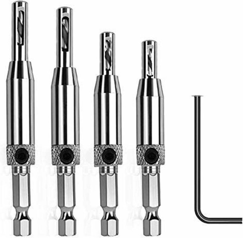 Set mit 5 selbstzentrierenden Bohrern für Holzbearbeitung, Türen und Fenster