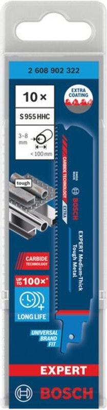 Bosch EXPERT Säbelsägeblatt Medium-Thick Tough Metal S955HHC, 10-tlg.