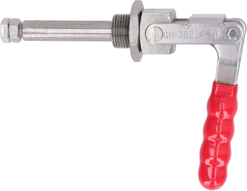 180°-Schub-Zug-Kniehebelspanner, 318 kg Spannkraft, Hand-Kniehebelspanner, 66,8 mm Hub für die Holzbearbeitung.