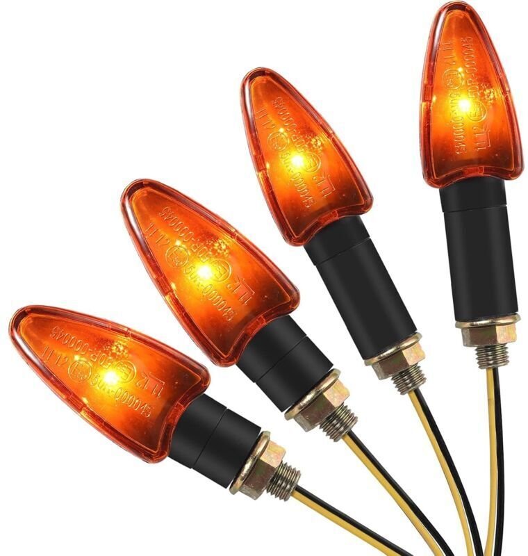 Stück E-geprüfte Motorradblinker, 10-W-Hochleistungsbirne, Blinkeranzeige, bernsteinfarben, wasserdicht, 12 V, passend f...