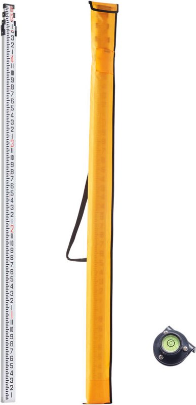 Mophorn Aluminium-Messlatte, 16 Fuß langes Teleskop-Messlatt mit 4 Abschnitten, doppelseitige 1/8-Zoll-Skala für genaues...