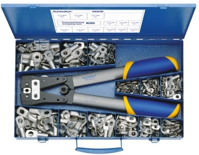 Klauke SK65B Quetschverbinder-Sortiment inkl. Crimpzange Querschnitt (max.)=50 mm² Unisoliert Silbe