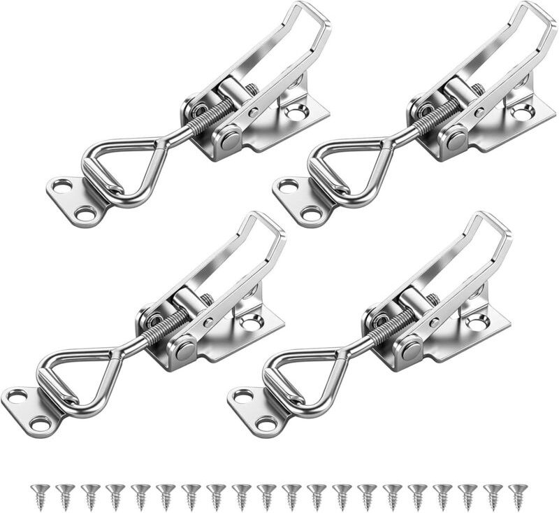 Spannverschluss Edelstahl Set, 4 Stück M4 Kappenschloss Verstellbar Hebelverschluss, Kistenverschluss Spannverschlüsse K...