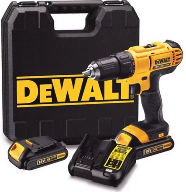 18V xr Bohrschrauber Dewalt mit 2 x 18V 1,5 Ah Akkus - Ladegerät - Koffer -DCD771S2-QW
