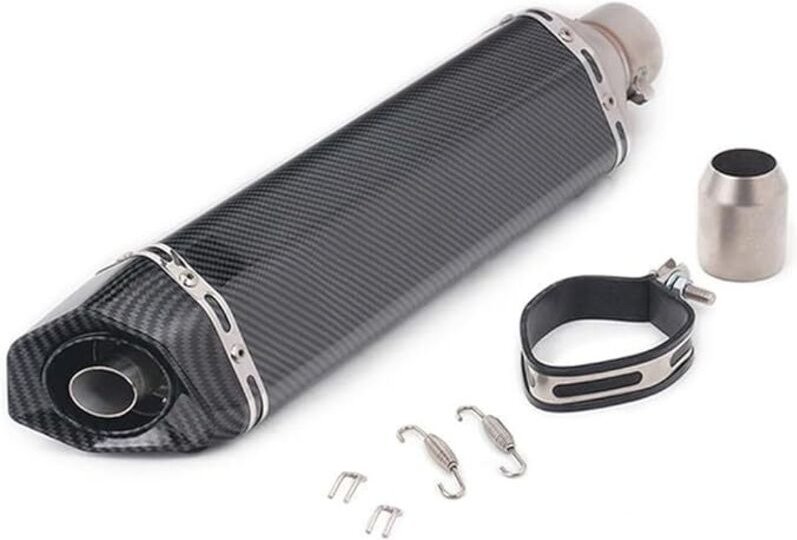 Motorrad Auspuff Schalldämpfer 3851mm Universal Schalldämpfer schwarze Kohlefaser Textur hinteres Endrohr Edelstahl Raus...