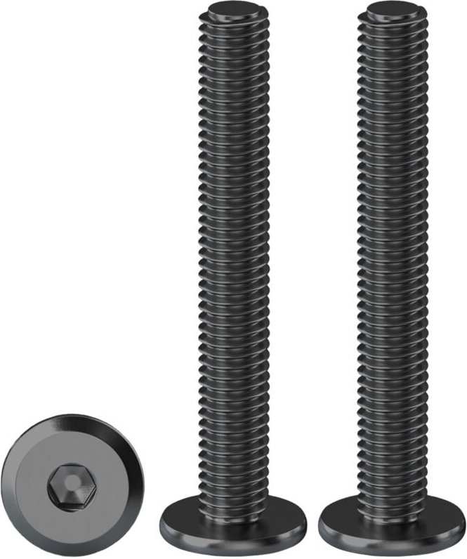 Sechskant-Flachkopfschrauben, 20er-Pack, schwarze Flansch-Sechskantschrauben, M5 x 50 mm, Edelstahl A2 V2A, Vollgewinde