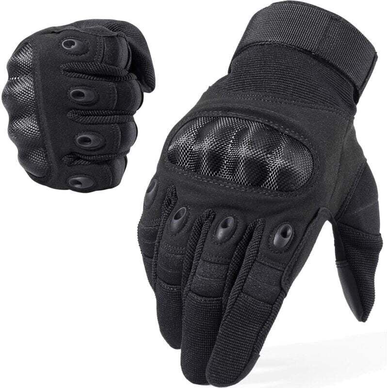 ZVD Schwarze 1 Paar Motorradhandschuhe, Größe L, Unisex Zwischensaison Rollerhandschuhe Touchscreen Atmungsaktiv für Aut...