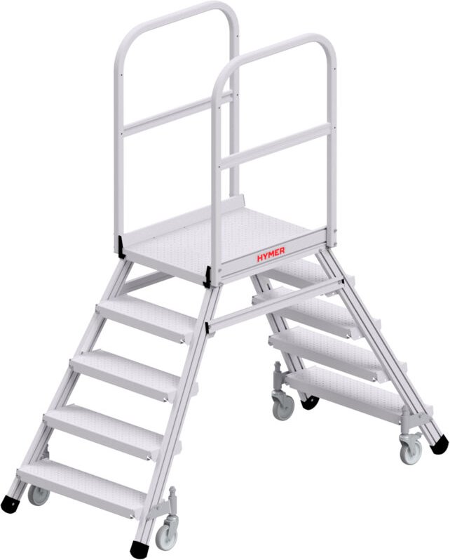 Hymer Podesttreppe 6389 R13 fahrbar zweiseitig begehbar 2x5 Stufen