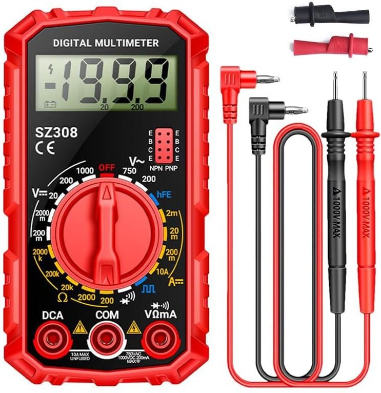 Bluedeer - Digital Multimeter,Voltmeter Battery Tester Voltage Tester Continuity Tester Ohm Volt Ampere Meter ac/dc Volt...