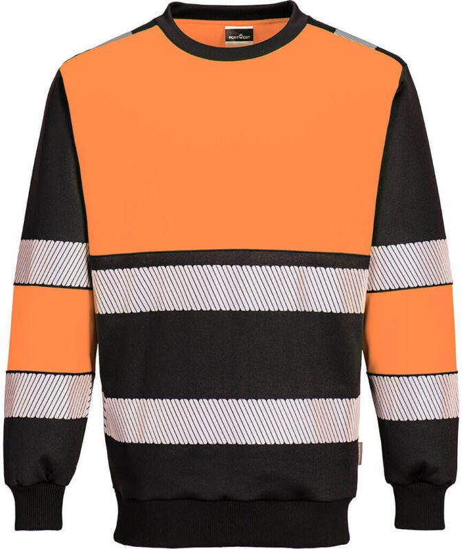 Sweatshirt PW3 H-Vis Klasse 1 Orange/Schwarz 2XL