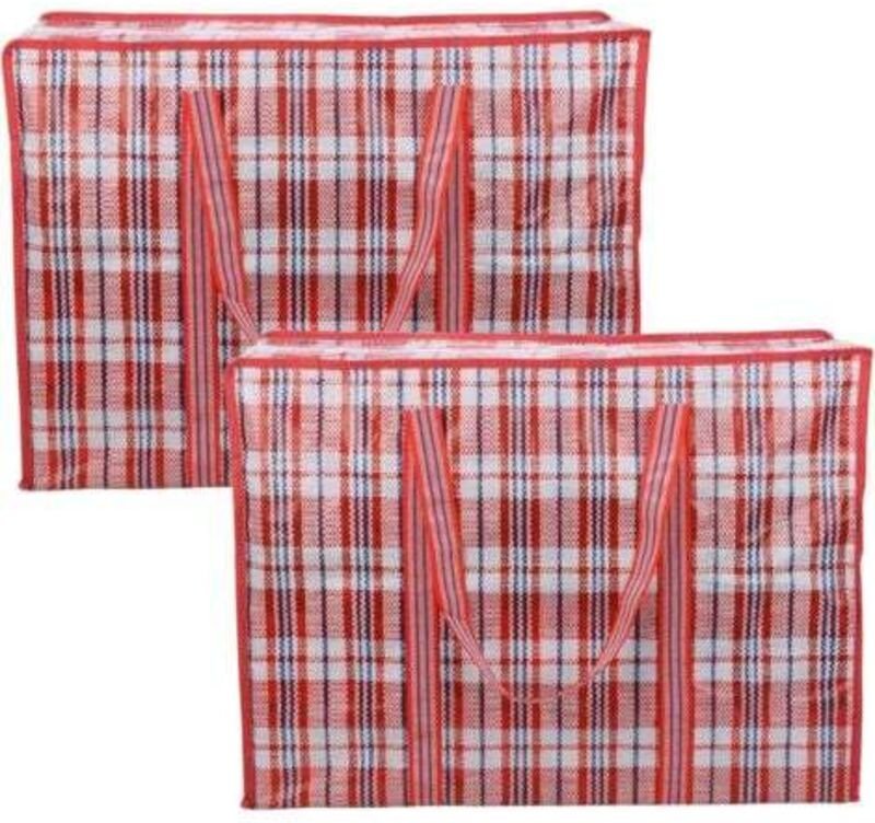 (Rot) 2er-Pack Aufbewahrungstasche, Aufbewahrungstasche Kleidung Große Kapazität Umzugstaschen mit Reißverschluss für Wä...