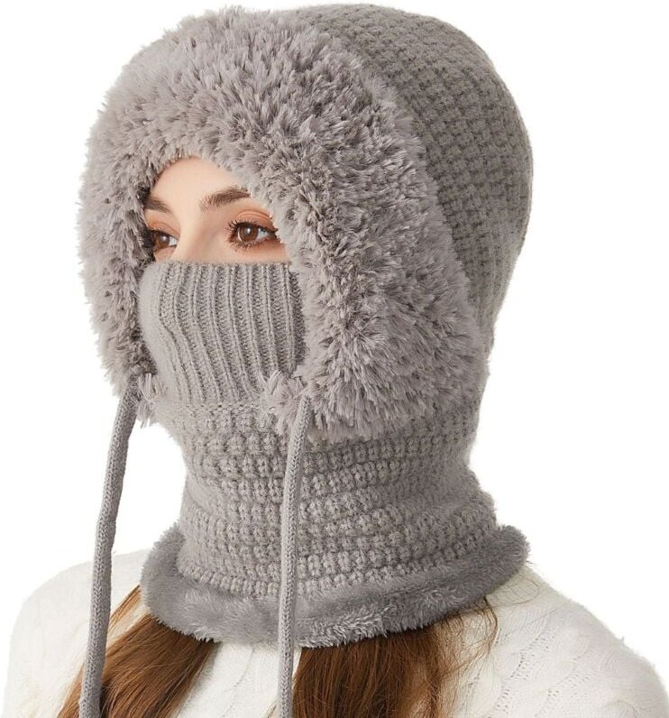 Damen-Wintermütze – multifunktionale Skimaske – Wintersturmmütze – geeignet für kaltes Skifahren, Outdoor-Motorräder und...