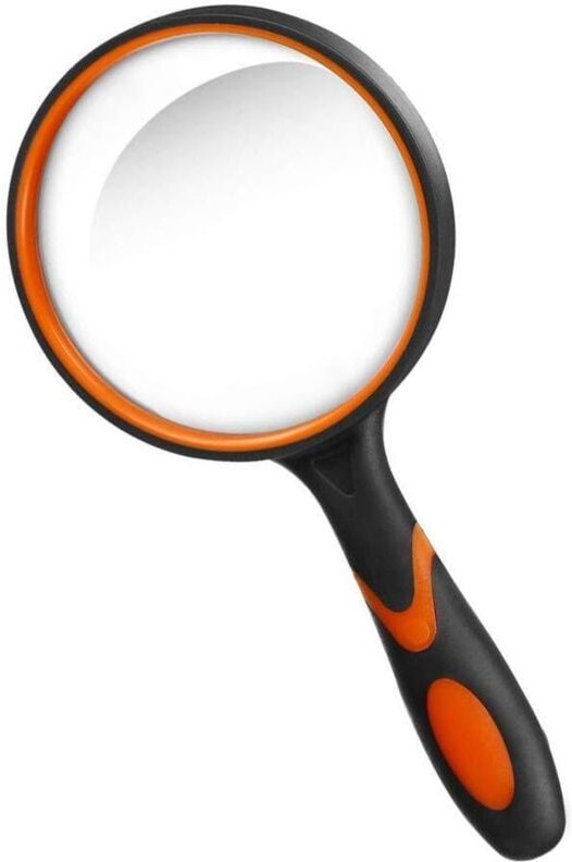 10-fache Leselupe, tragbare Leselupe mit weichem, rutschfestem Gummigriff, 75-mm-Linse, bruchsicher. Zum Lesen, für Insp...
