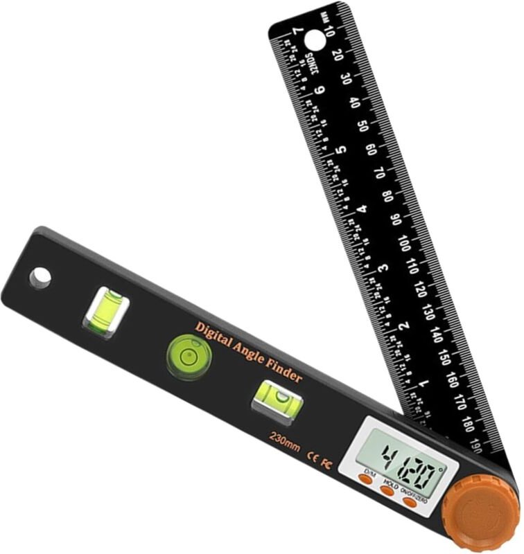 Digitaler Winkelmesser 7-Zoll (230 mm) Winkelmesser mit LCD-Anzeige, 4-in-1 digitaler Winkelmesser für Schreiner