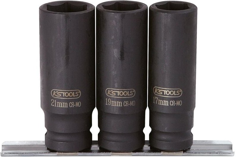 1/2" Sechskant-Kraft-Stecknuss-Satz, lang, 3-tlg