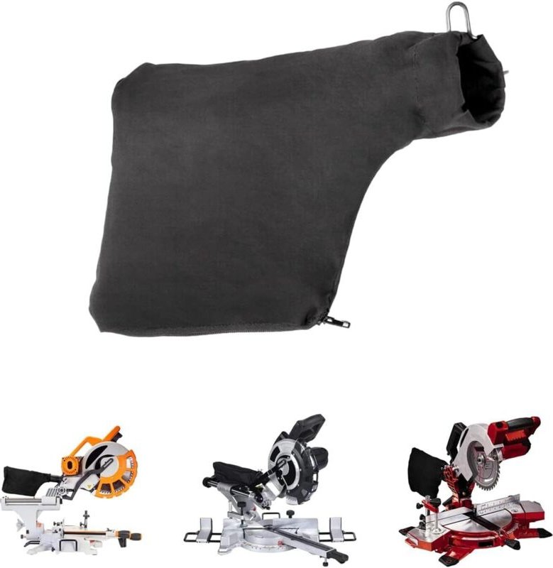 Sägemehlbeutel für Gehrungssägen, Modell 255, 23 cm (9 Zoll), schwarz, mit Reißverschluss und Drahthalterung zur einfach...