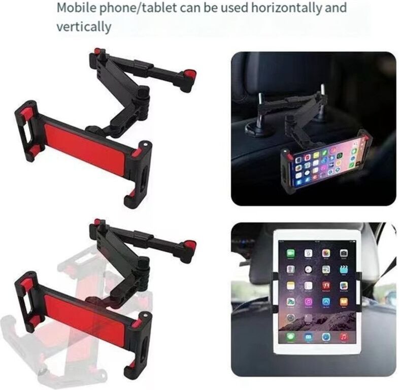 Auto-Kopfstützenhalterung, Um 360° Drehbar, Verstellbar, Auto-Rücksitzhalterung, Tablet-Kopfstützenhalterung B