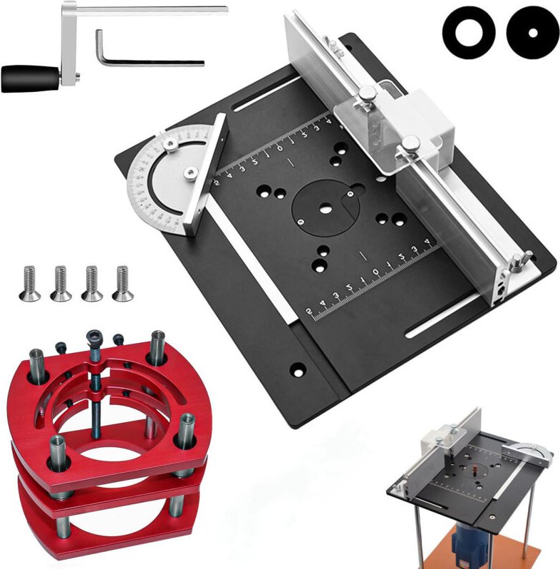 Frästisch für Oberfräse Einlegeplatte Set, OberfräSentisch und Tischfräsmaschine, Router Table, TischfräSe zum Nuten Zap...
