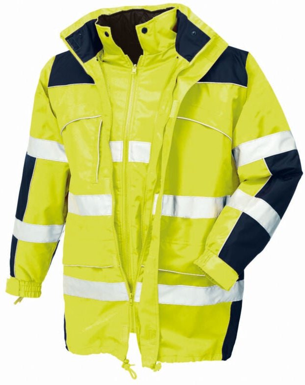 teXXor® Warnschutz-Parka TORONTO leuchtgelb/navy, 100% Polyes. 4114 Gr. 4XL