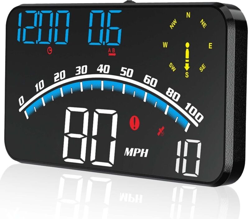 Digitaler GPS-Tachometer, GM HUD Head-Up-Display mit Geschwindigkeit MPH, Kompassrichtung, Erinnerung bei Müdigkeit am S...