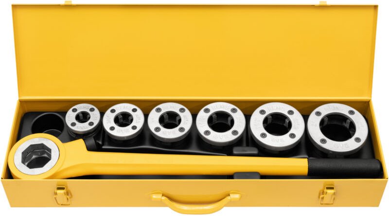 REMS eva Set R 1/2 -3/4 -1- 1 1/4-1 1/2-2 Hand-Gewindeschneidkluppe im