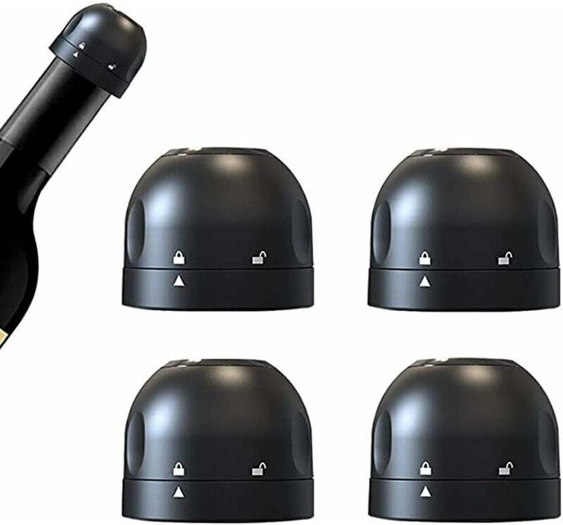Vtizikl 4 pièces de bouchon d'étanchéité de champagne, cadeau compagnon de diffusion en direct, mini bouchon de vin mous...