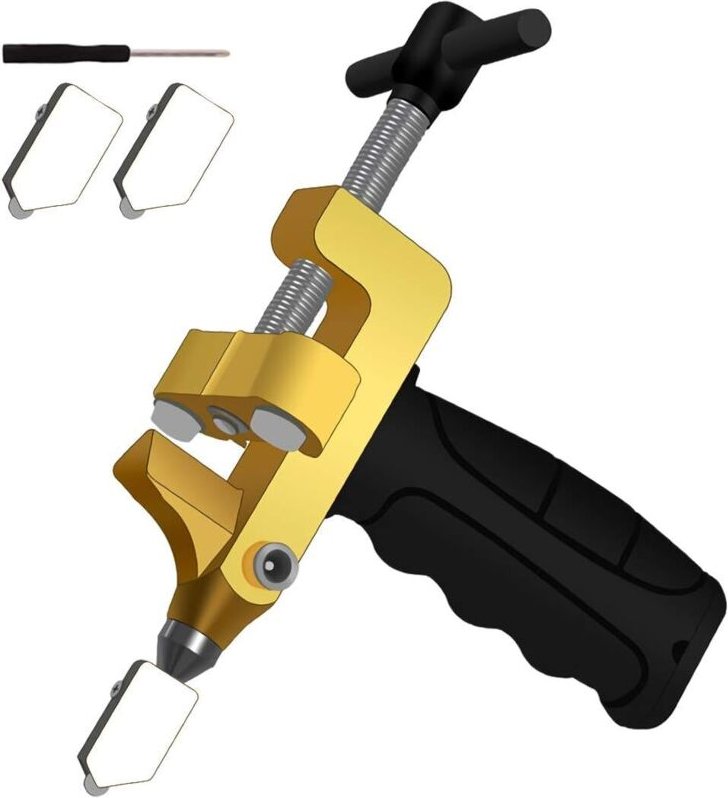 2-in-1-Werkzeugset zum Schneiden von Glasfliesen, einteiliger Handfliesenschneider mit 2 Schneidklingen, Keramikfliesen,...
