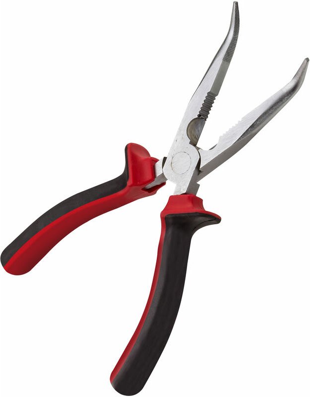 Flachrundzange gebogen mit Schneide 180 mm