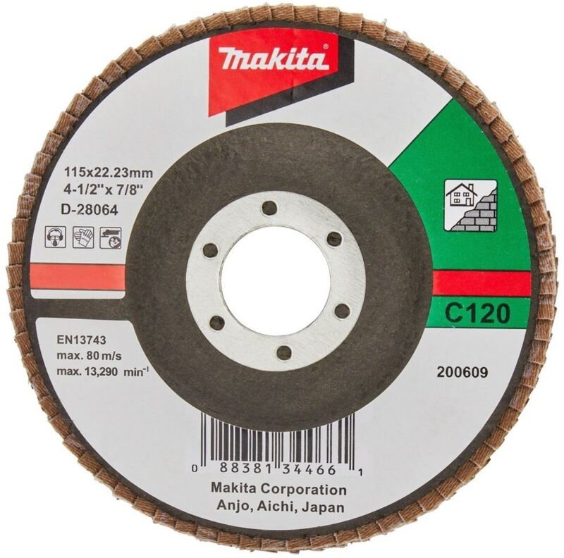 Fächerschleifscheibe 115 mm C120F - D-28064 - Makita