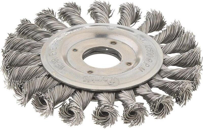 Rundbürste Stahldraht 125 x 0,5 mm gezopft - Fortis