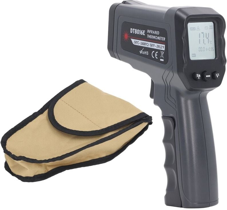 Tragbares Thermometer 12:1 50:1 Distanzverhältnis gemessen LCD-Anzeige Wärmethermometer -50-1600℃