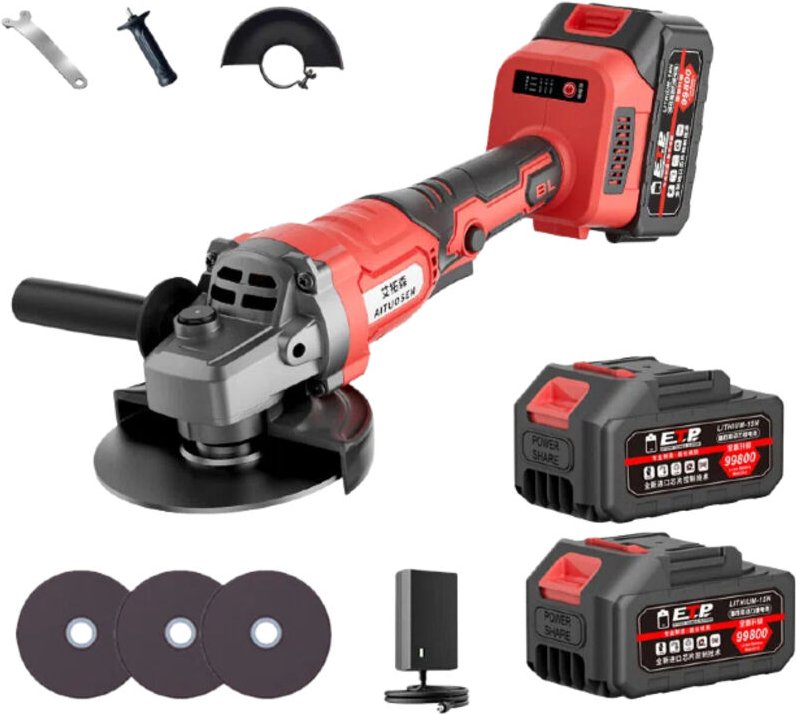 13000mAh Akku-Winkelschleifer - 10mm - Geeignet für Makita Akku-Winkelschleifer - zum Schneiden, Polieren und Schleifen ...