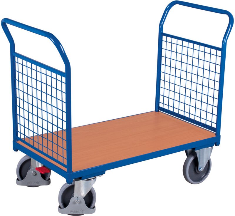 VARIOfit Doppel-Stirnwandwagen mit Drahtgitter 1000x600mm Anthrazitgrau RAL 7016