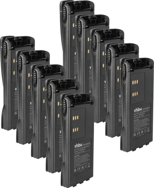 vhbw 10x Akku kompatibel mit Motorola MTX850.LS, MTX8250LS, MTX850, MTX8250, MTX8250.LS, MTX8250-LS Funkgerät, Walkie Ta...