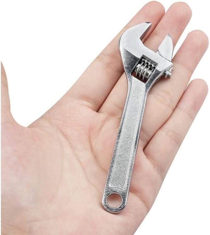 Verstellbarer Schraubenschlüssel, 10,2 cm, Länge 100 mm, Mini-Silberstahl, verstellbarer Schraubenschlüssel für Industri...