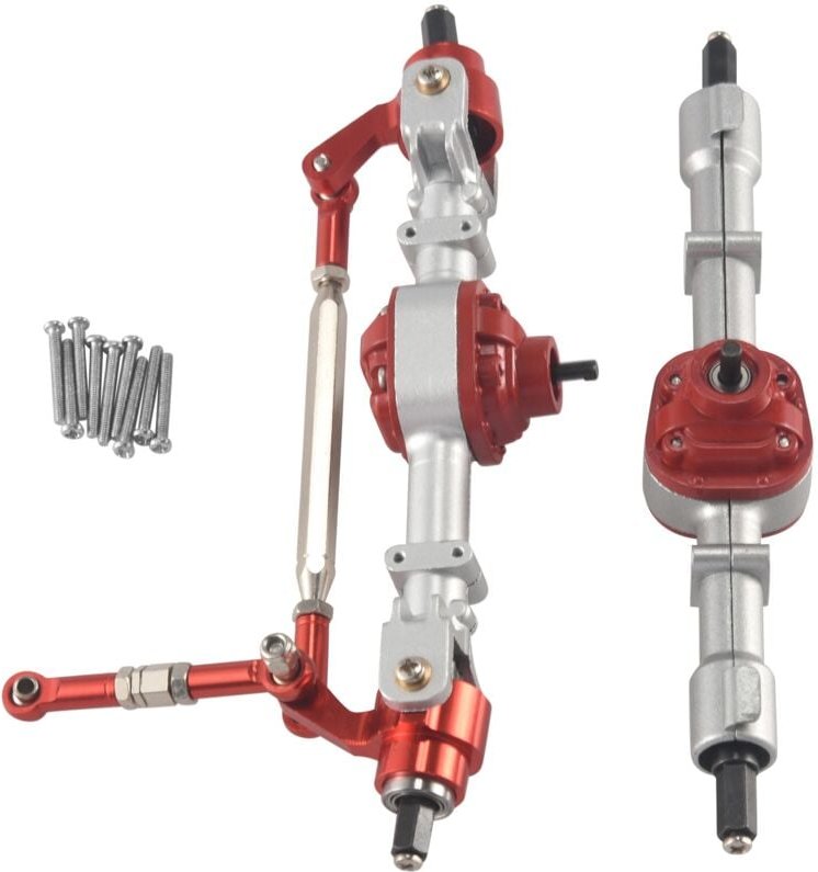 Tlily - rc Auto Vorder- und Hinterachse Komplett für mn D90 D91 D96 D99S MN90 MN96 MN99 MN99S 1/12 Upgrade Teile,Silber