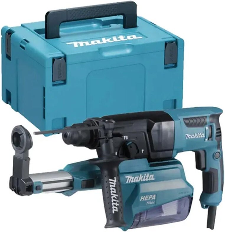 Makita - SDS-plus 800W Bohr- und Meißelhammer Ø26mm - Transportkoffer + Zubehör - HR2650JX14