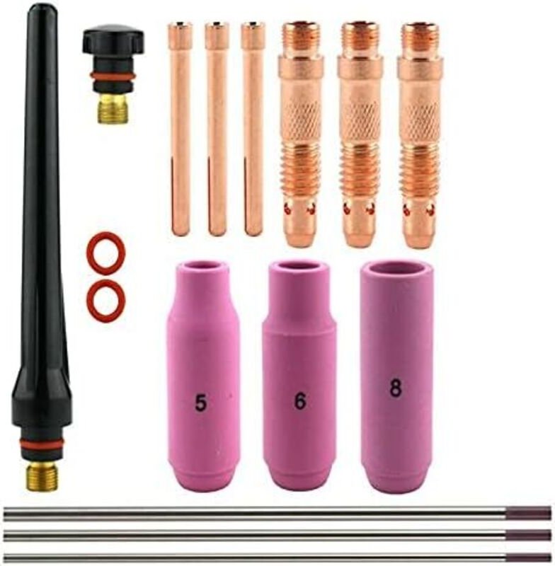 WP-26 WIG-Schweißzubehör, Argon-Lichtbogenschweißgerät, Keramikdüse mit Adapterhülse, für WP17/18/26 WIG-Schweißpistole