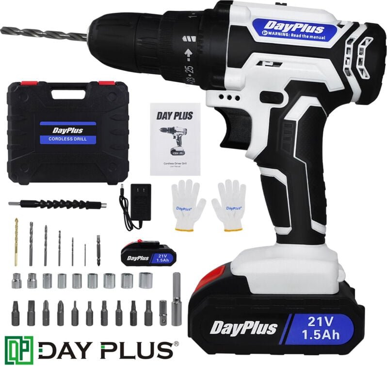 21V Akku-Lithium-Ionen-Bohrer-Treiber und Heimwerkzeug-Set, Heimreparatur-Werkzeugbohrer, 29pcs Bohrer-Satz, 1500mAh Bat...