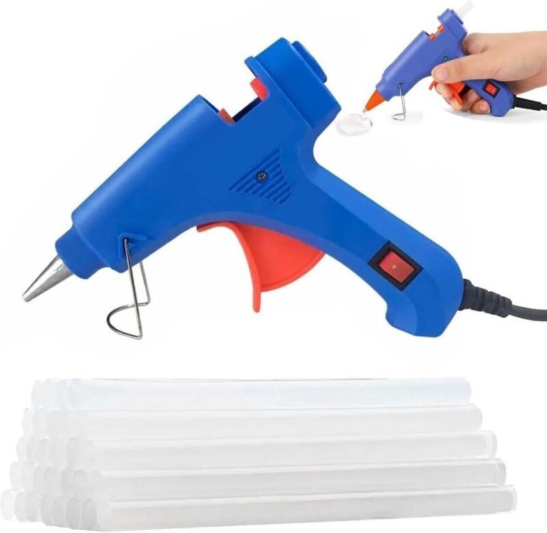 Heißklebepistole, 20-Watt-Heißklebepistole mit 20 Heißklebesticks für kleine Bastelarbeiten und schnelle Reparaturen zu ...
