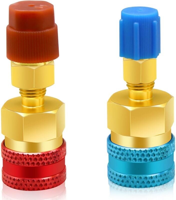 Adaptateurs R1234yf vers R134a, kit de coupleurs rapides Kit de recharge de réfrigérant R1234yf, adaptateurs côté haut/b...